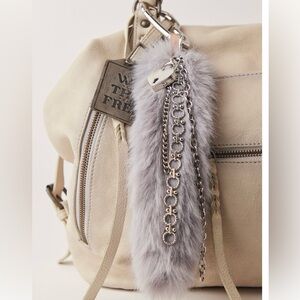 Free People Fluffy Tail bag charm 🩵